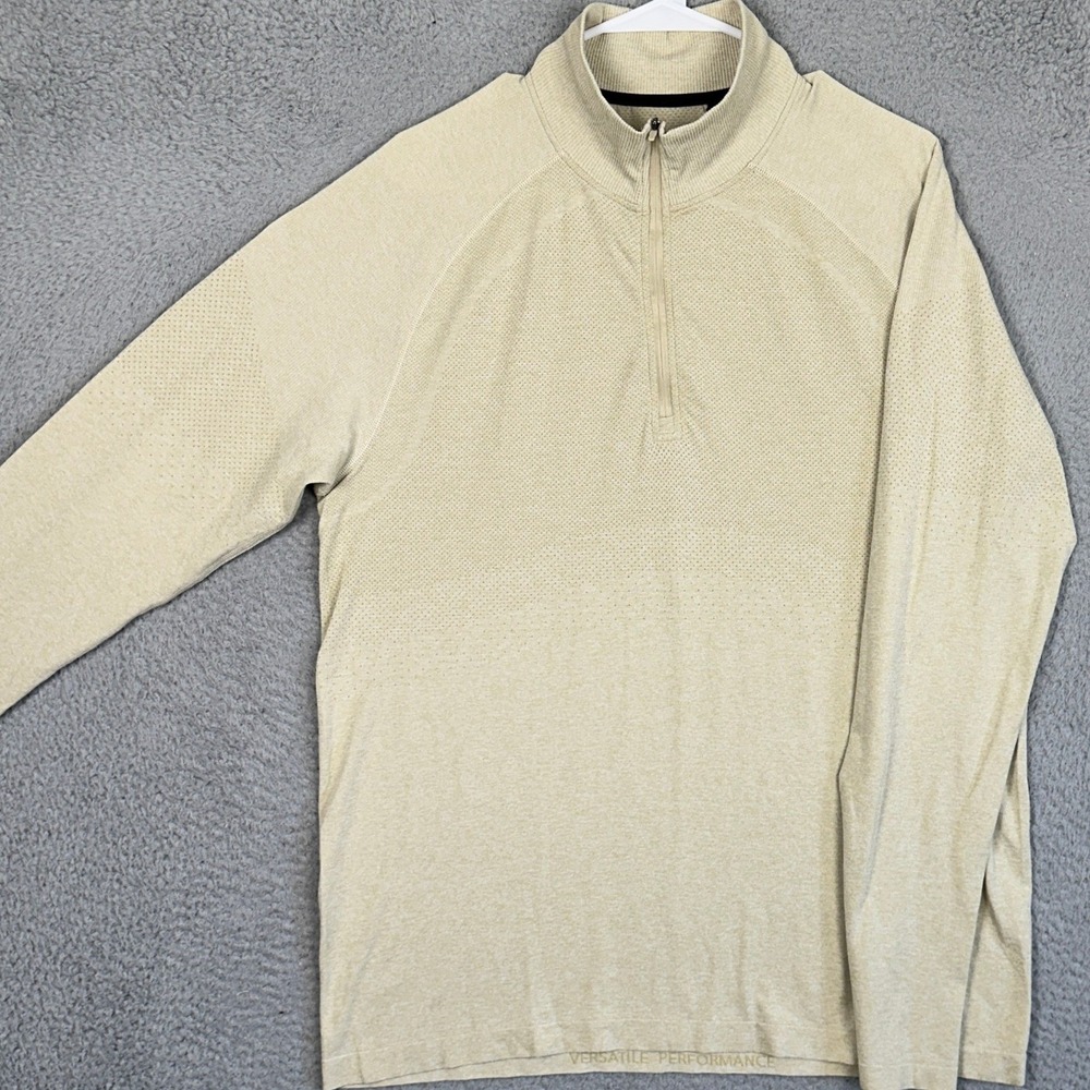 VRST Performance Shirt Mens Large Tan Quarter Zip Pullover Technical Activewear
